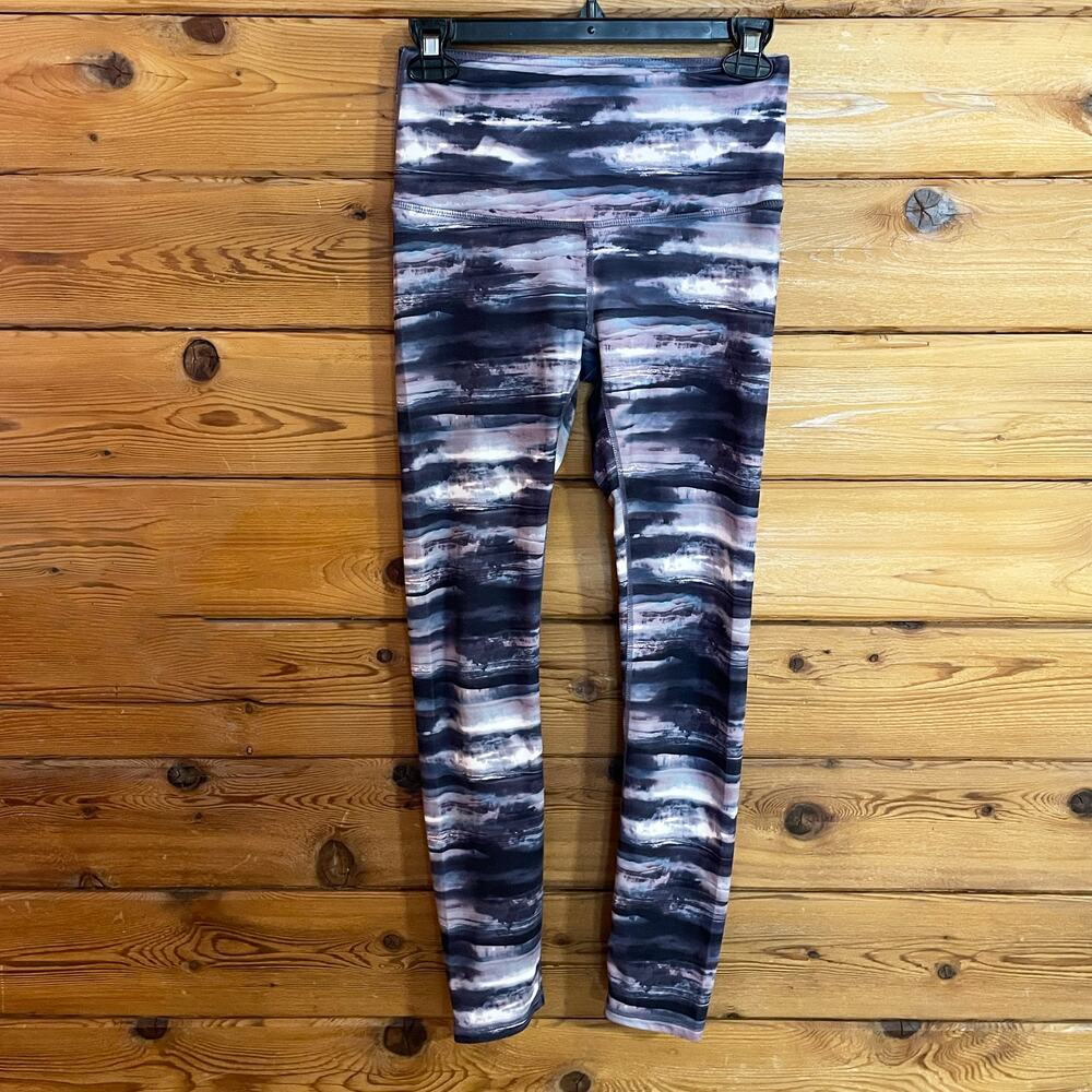 GAIAM Women's Multicolor Purple Workout Ankle Leggings XS